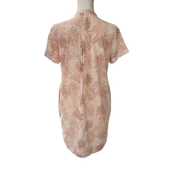 Faherty Gemina Peach Palm Print Dress Linen Blend Size Small - Picture 3 of 11